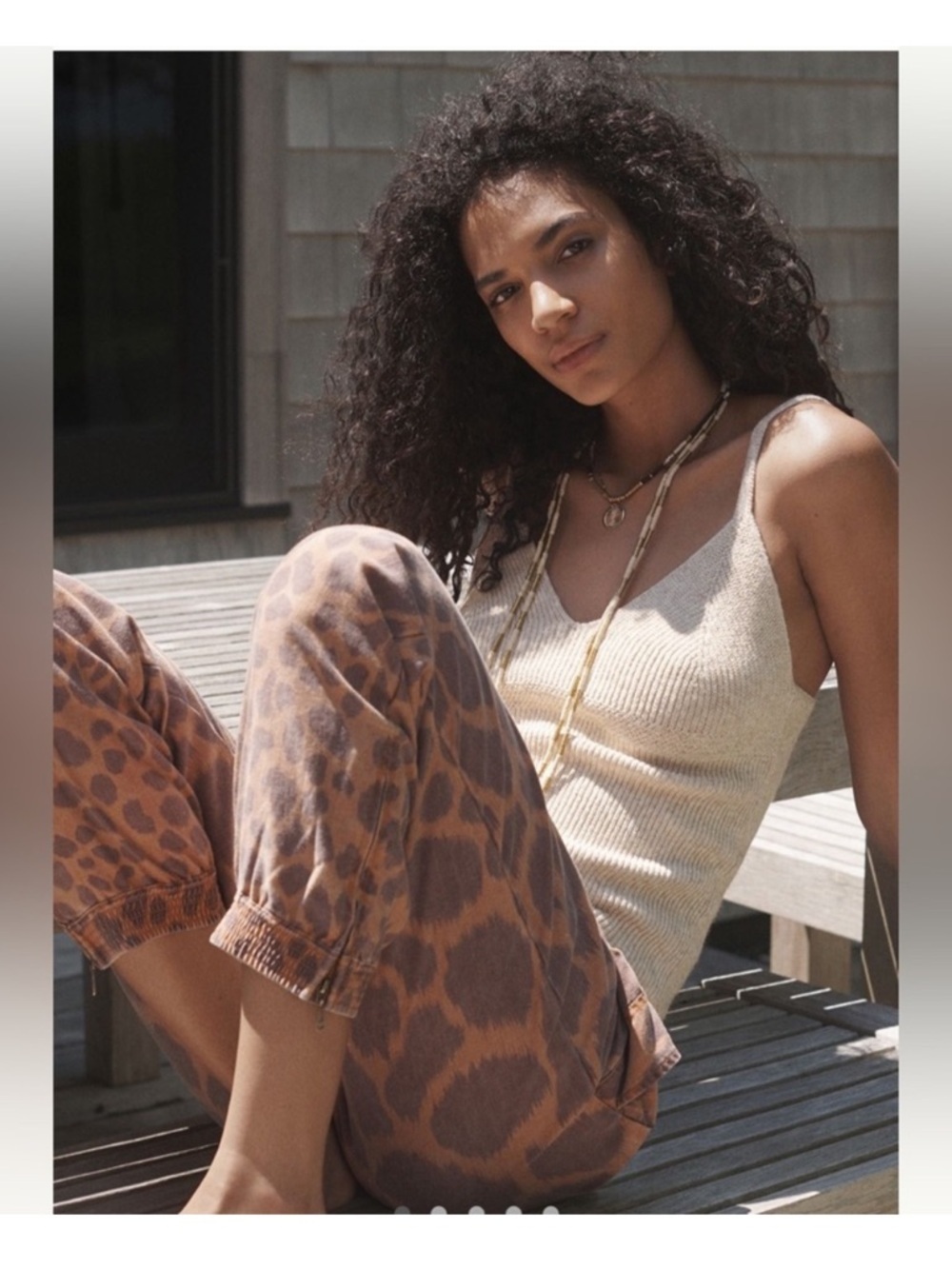 Anthropologie Tamarind Trouser Jogger in Giraffe Size 2